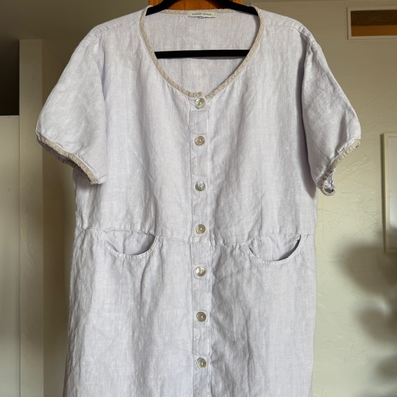 subtle tones Dresses & Skirts - Vintage linen babydoll coastal dress